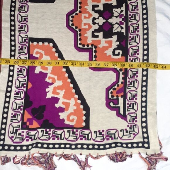 Flying Tomato Wrap Ruana Poncho One Size Open Front and Sides Cream - Picture 4 of 6